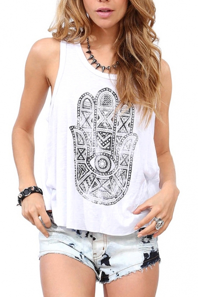 Women's Tank Top Cascading Back Loose Vest Casual Tops