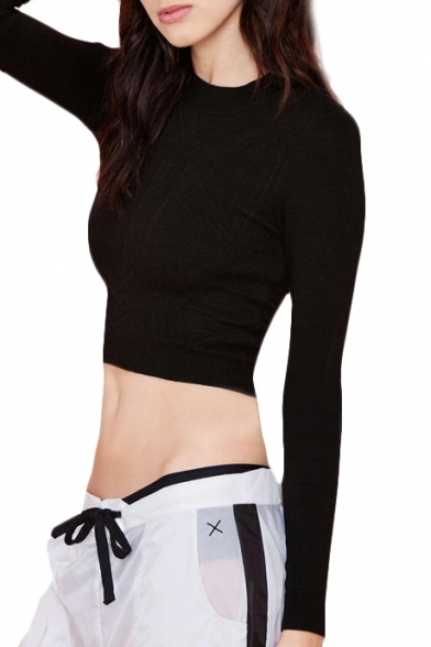 Sexy Fitted Black Skinny Open Waist Long Sleeve Sweater - Beautifulhalo.com
