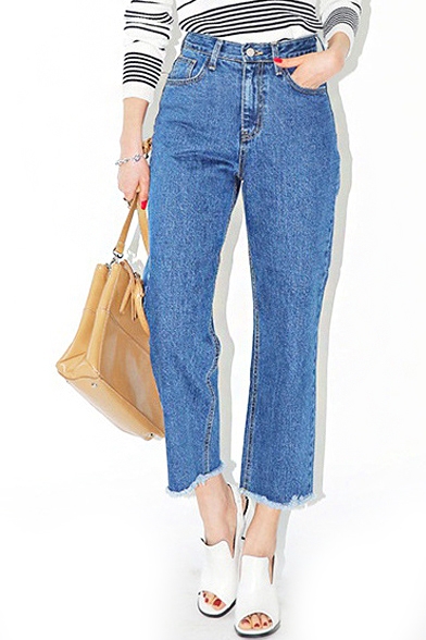 cropped high waisted jeans