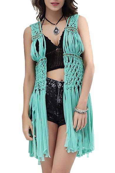 Tassel Weave Cutout Holiday Cover-Up