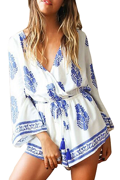 long sleeve white romper