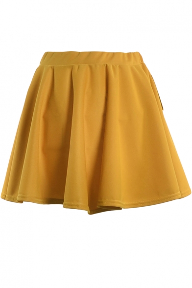 Plain  Ladylike A-line Short Skirt