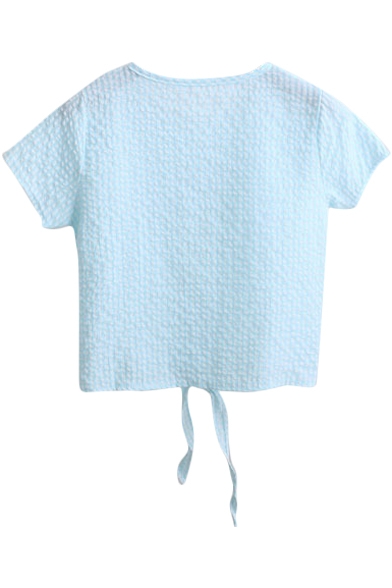 knotted hem t shirt