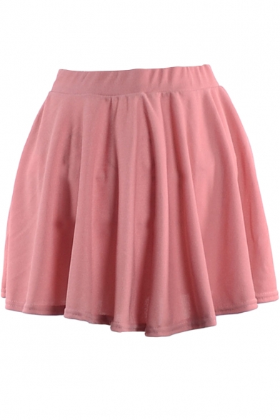 Plain Ladylike A-line Short Skirt - Beautifulhalo.com