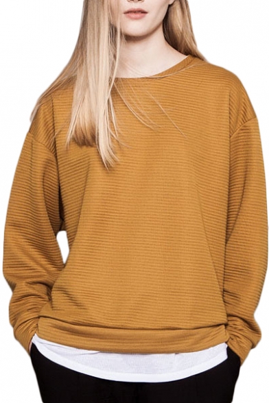 Golden Long Sleeve Knit Bat Sleeve Loose Sweater