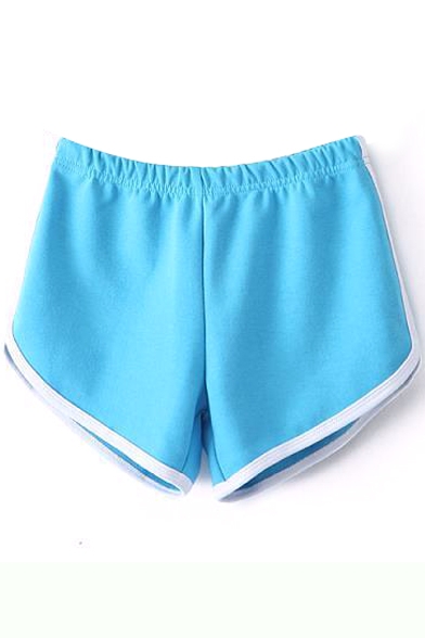 Elastic Waist with White Trim Shorts - Beautifulhalo.com