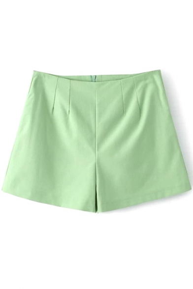 Green High Waist Fashion Shorts