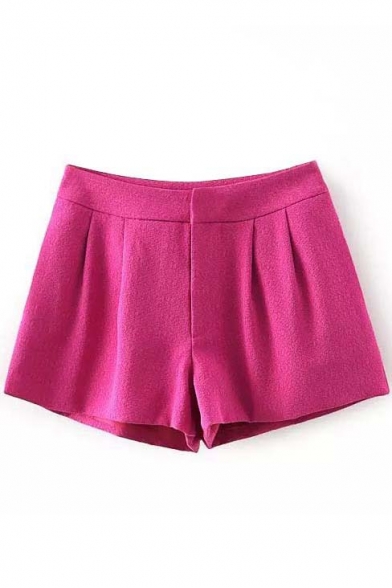 Rose Pink High Waist Ruched Slim Shorts