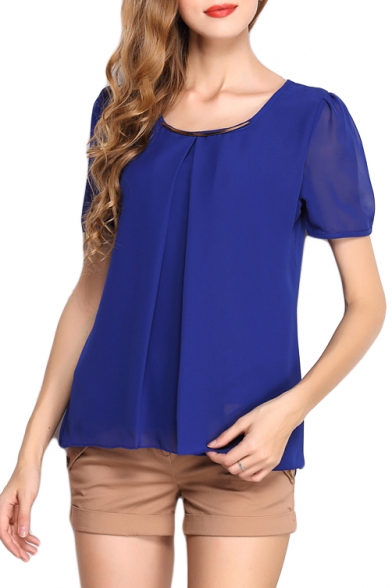 short sleeve chiffon tops