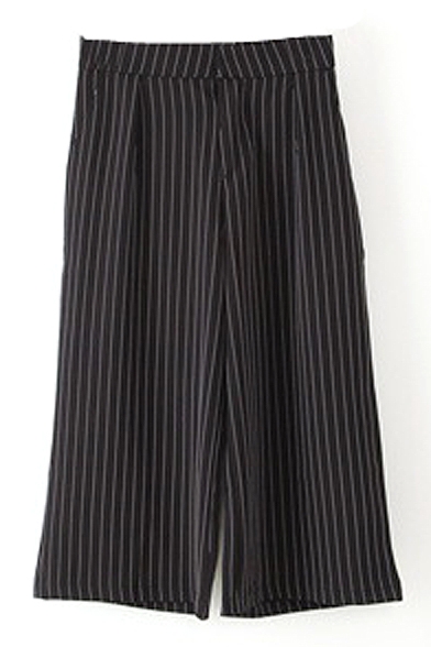 navy wide leg cropped pants