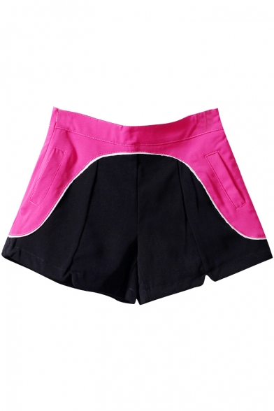 Color Block Slim Sports Style Shorts