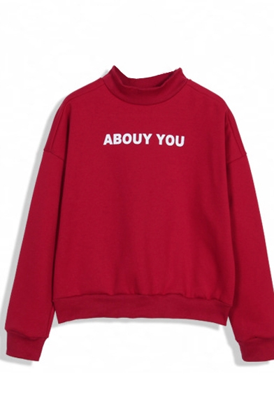 Abouy You Print Stand Collar Sweatshirt