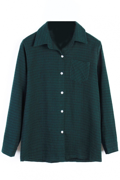 Classic Stripe Single Pocket Shirt - Beautifulhalo.com