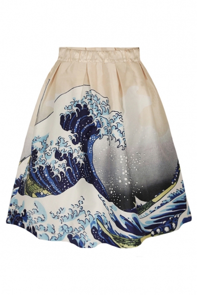 Spindrift Print Tie Dye A-Line Skirt