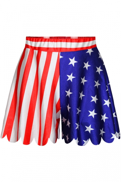 The Stars and Stripes Print Loose Culottes