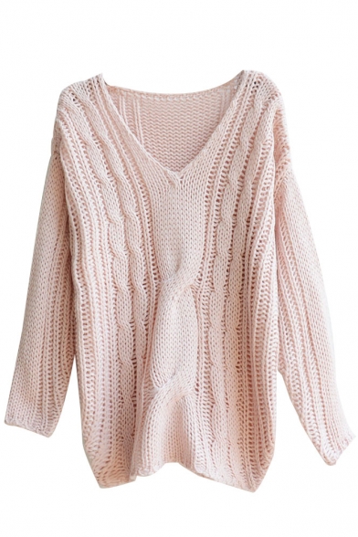 beaded long sleeve cable knit sweater