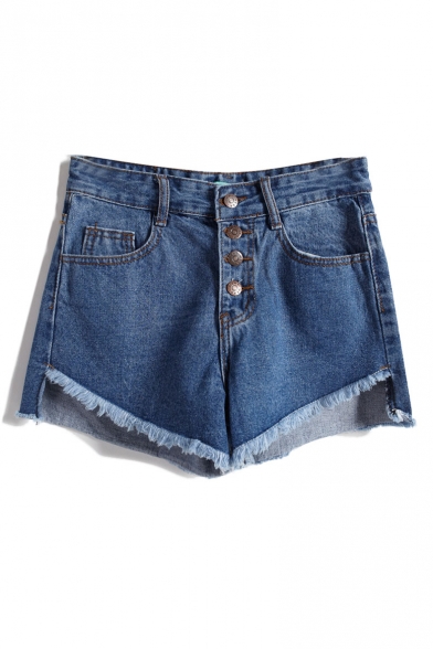 high waisted button fly shorts