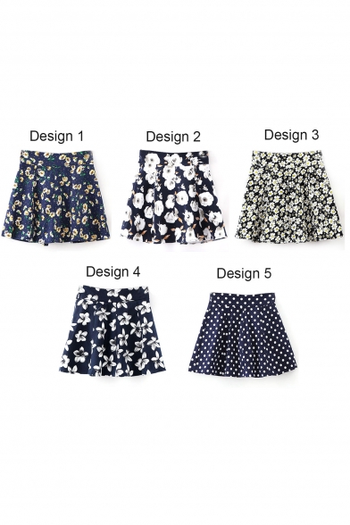 Newly Fresh Print A-Line Mini Skirt