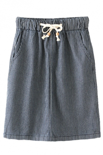 Stripe Elasticated High Waist Skirt