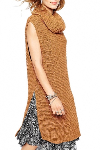 high neck sleeveless tunic