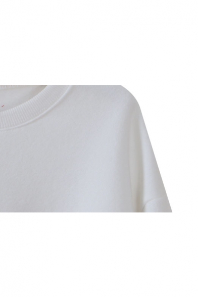 Color Block Print Round Neck Long Sleeve Sweatshirt