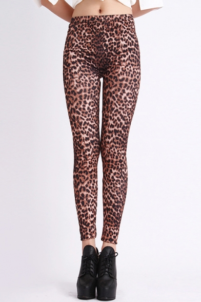 Leopard Print High Waist Pencil Leggings