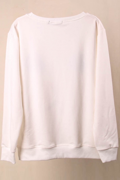 Long Sleeve Print Round Neck Pullover Sweatshirt