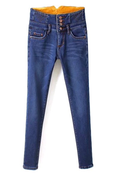 four button high waisted jeans