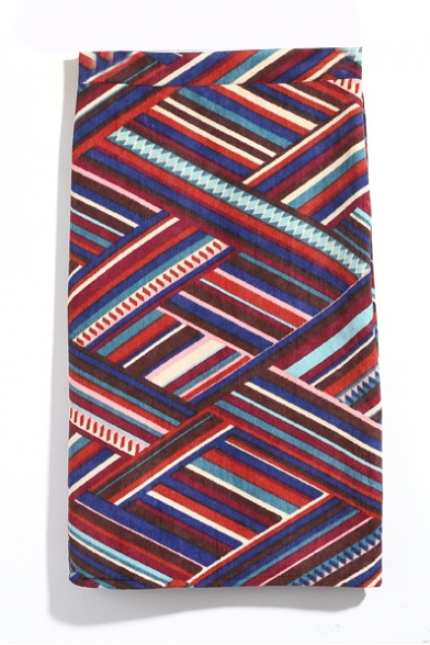 Vintage Colored Stripes High Waist Pencil Skirt