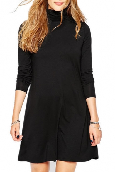 plain black dress with sleeves