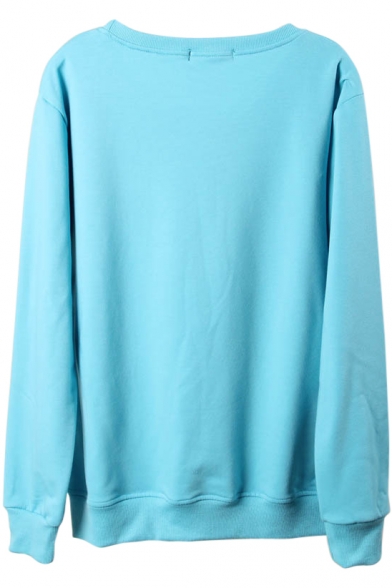 Long Sleeve Print Round Neck Pullover Sweatshirt