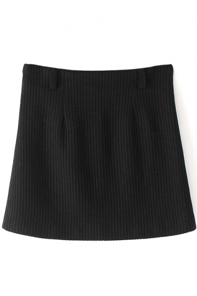 Bodycon Plain Zip Back Mini Skirt - Beautifulhalo.com