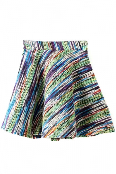 A-Line Mini Elastic Ombre Skirt