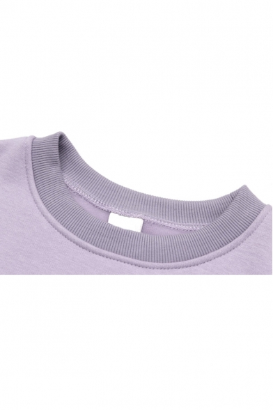 Tennis Racket & Letter Print Long Sleeve Sweatshirt