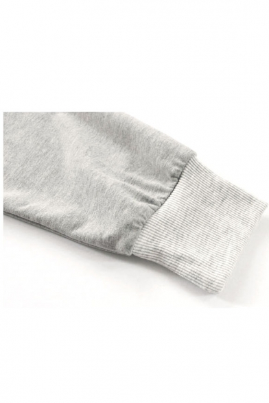 Letter Print Color Block Pullover Long Sleeve Sweatshirt