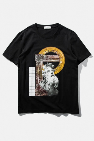 

Religion Element Sculpture Print Short Sleeve Tee, White, LC412097