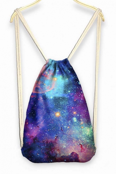 Girl's Drawstring Backpack with Magical Ocean of Stars