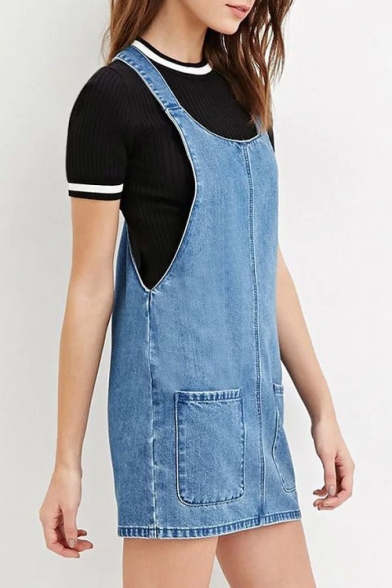 overall dress with pockets