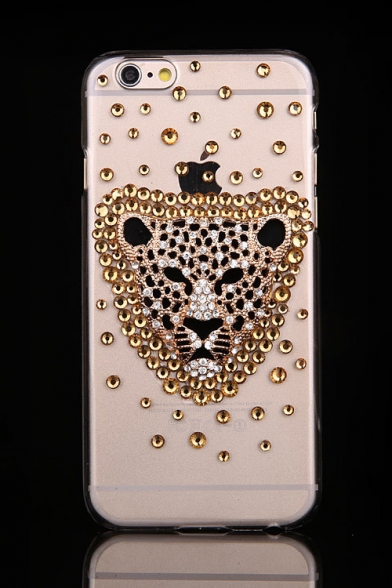 Cool Leopard Crystal Rhinestone Pattern Soft Case for iPhone