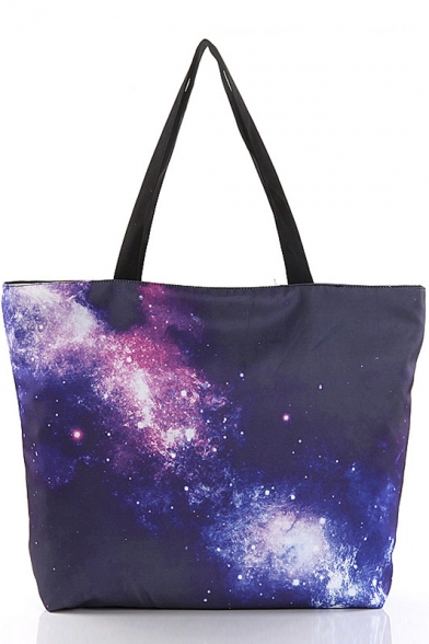 Women Galaxy Print Street Style Shoulder Shopping Bags