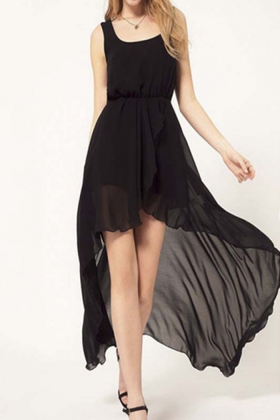 asymmetric hem maxi dress