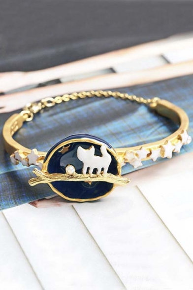 Popular Cat Gemstone Alloy Bracelets