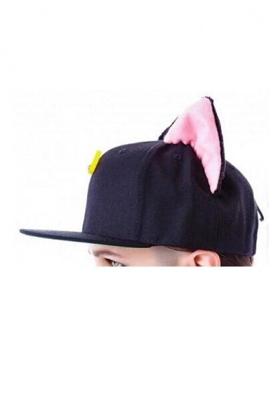 Kawaii Cute Cat Ears Embellish at Ears Outdoor Leisure Fashion Summer Baseball Caps Women Outdoor Caps