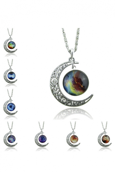 Hot Popular Metal Gemstone Galaxy Women's Necklaces