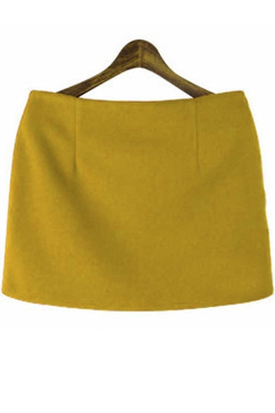 Fashion Women Plain Suede Zipper Fly Short Mini Skirt