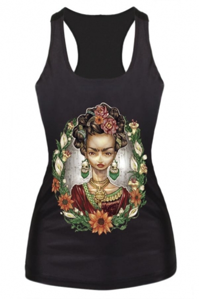 Womens 3D Digital Print Gothic Steampunk Tank Top Tee Vest