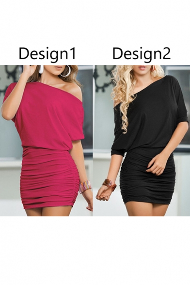 Women's Off Shoulder Short-Sleeve Sexy Dress