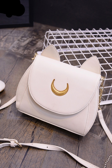 Fashion Women Moon Cat Ears Shoulder Bag PU Leather Crossbody Envelope Bag