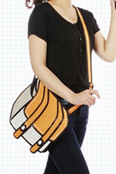 Women Cute Color Block Cross Body Shoulder Bag