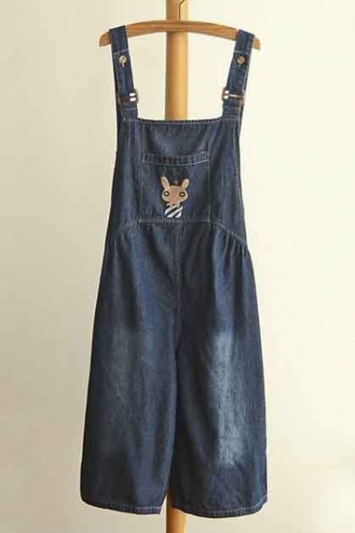 Casual Chic Wide Leg Denim Overall Pants